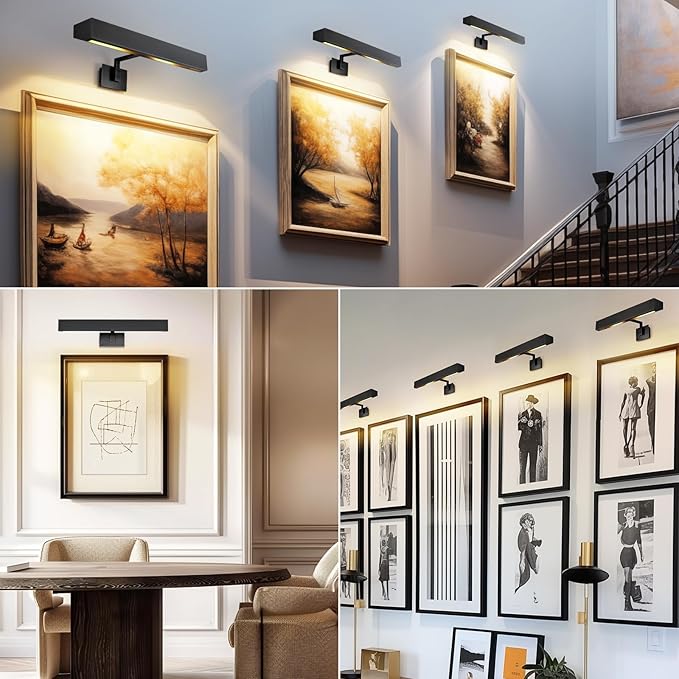 18" Picture Light Black Picture Light Hardwired, 2-Light Bronze Art Lights - Image 9