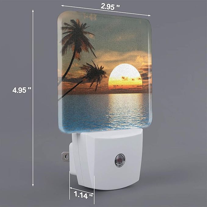 Led Night Light, Sunset Palm Decorative Plug in Nightlights, - Image 2