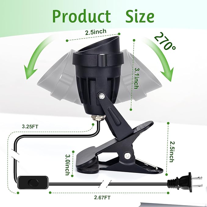 Spot Lights Clamp Indoor Spotlights, 7W Clip on Lights Daylight White Uplights - Image 7