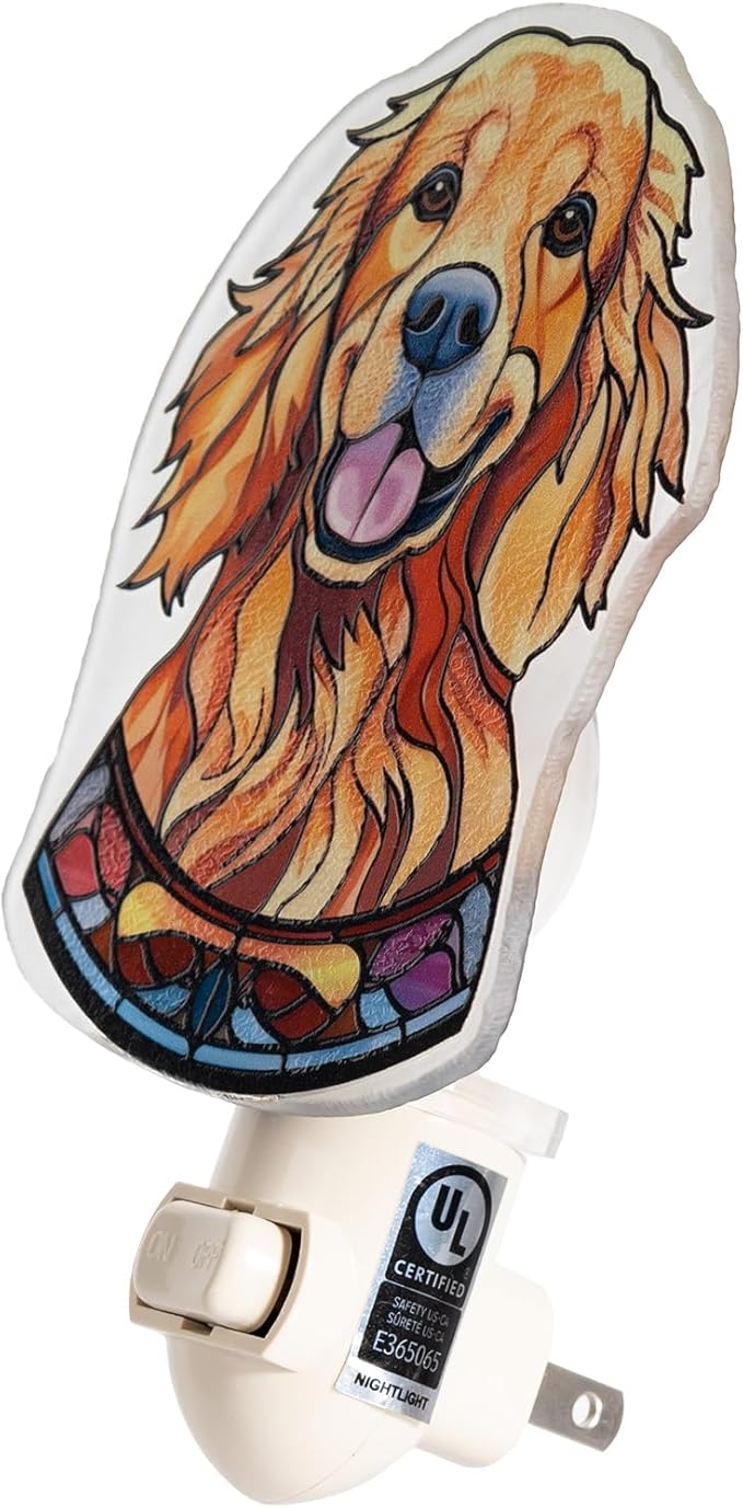 Golden Retriever Dog Shaped Night Light – Stained Glass Styled Cutout Design – - Image 5