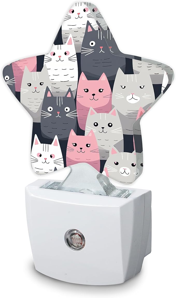 Cute Cartoon Cat Night Light, Plug-in Wall Led Night Lights Decor by SKYDAWNY
