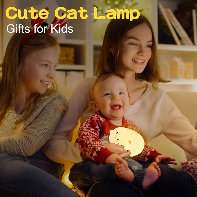 ZKLiLi Night Light, Cute Cat Nursery Lights USB Rechargeable Cat Lamp - Image 6