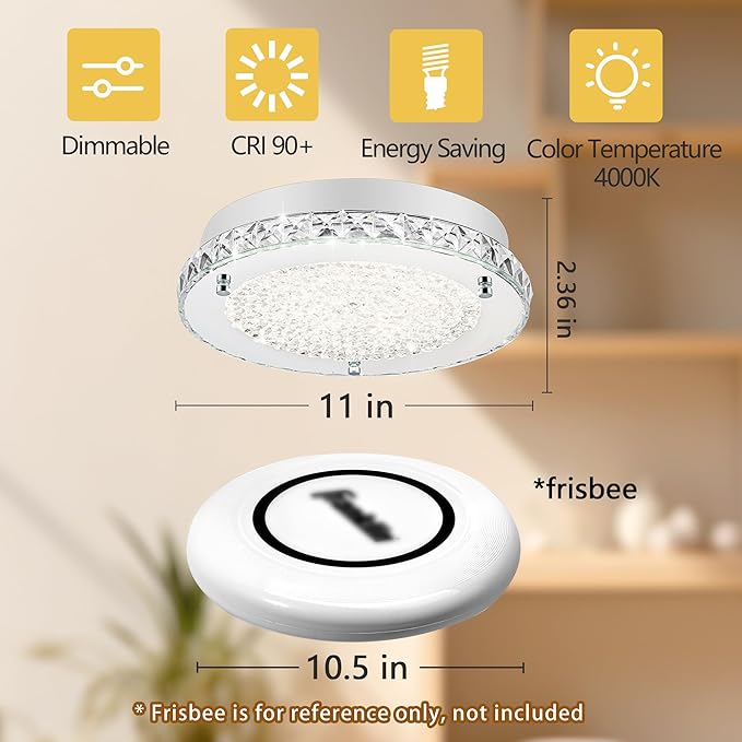 LED Ceiling Light, Auffel Minimalist Modern 11-Inch Surface Flush Mount Light - Image 2