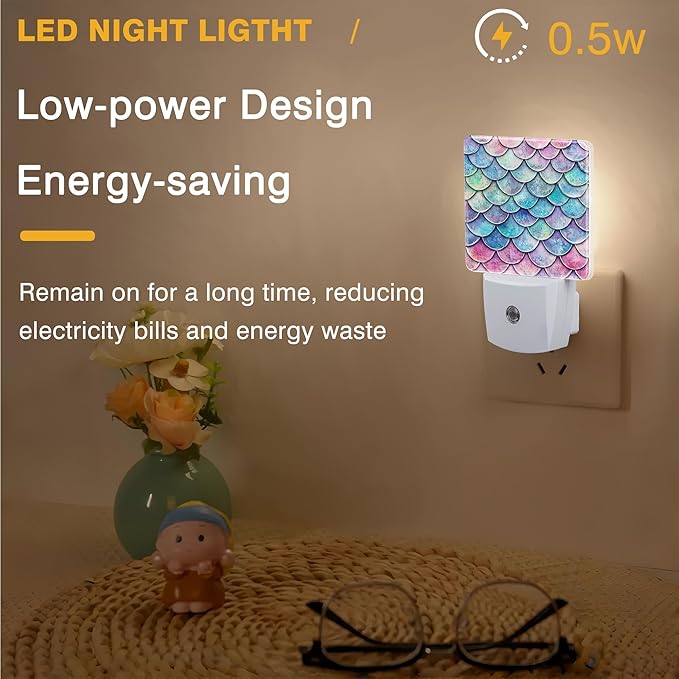 Mermaid Scales Night Light, Plug-in Nightlight - Image 5