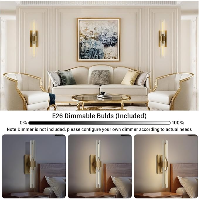 Gold 22.8" Sconces Wall Lighting, Bathroom Vanity Lights Fixtures - Image 7