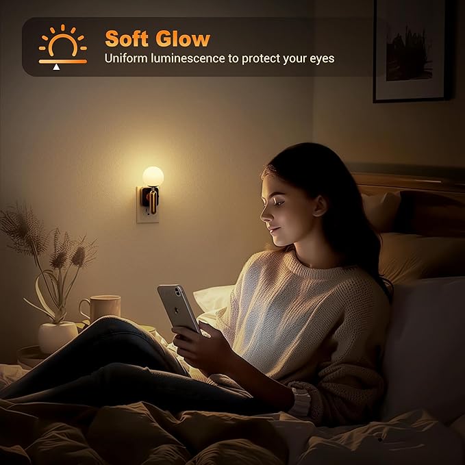 JandCase Night Light Plug in, Night Lights Plug into Wall, 3000K Soft Light LED - Image 5