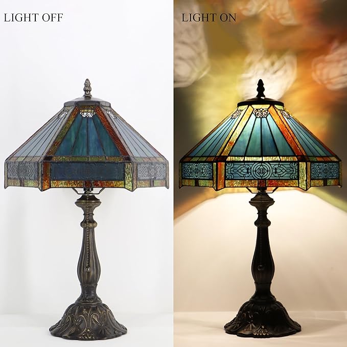 Tiffany Style Lamp Stained Glass Table Lamp Memory Sympathy Desk Reading Light - Image 4