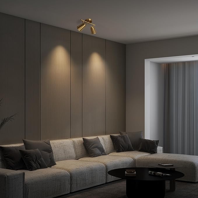 Aisilan LED 2-Light Track Lighting Fixtures Ceiling, Brushed Gold GU10 Track - Image 8