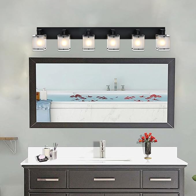 Bathroom Vanity Light Fixture, 6-Lights Modern Vanity Lighting Over Mirror - Image 3