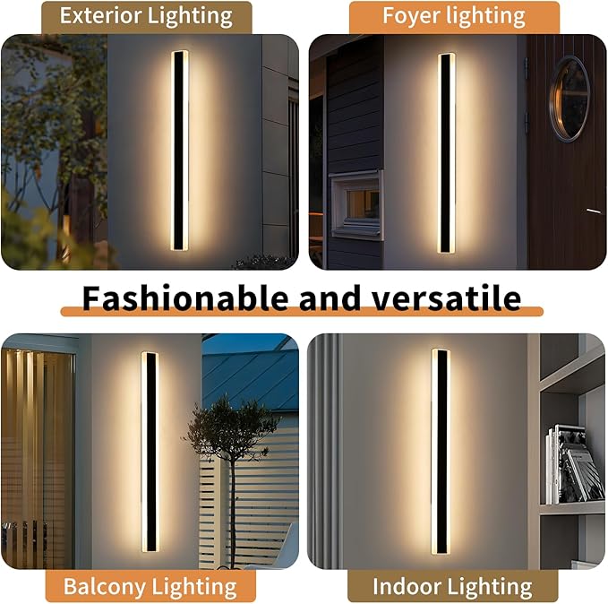 Modern Outdoor Wall Light, 59inch Long LED Wall Sconce, IP65 Waterproof - Image 8