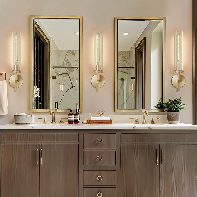 Gold Wall Sconces, 19.48" Knurled Wall Sconces, Modern Light Fixtures Wall - Image 3