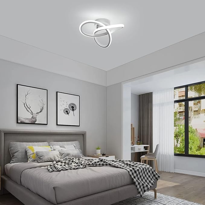 Modern LED Ceiling Light, 6500K White Light Spiral Aluminum Flush Mount Ceiling - Image 4