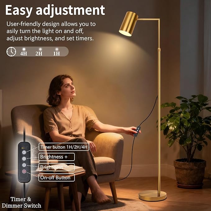 Tree Floor Lamp for Living Room, Modern Gold Standing Tall Pole Lamps for - Image 5