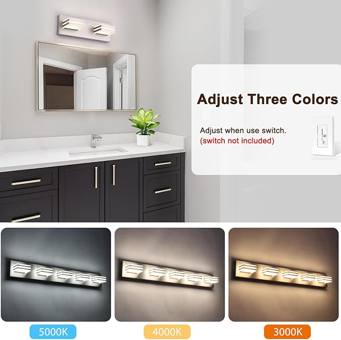 2-Light, 12.6-Inch Wall Lights Brushed Nickel Vanity Lights - Image 6