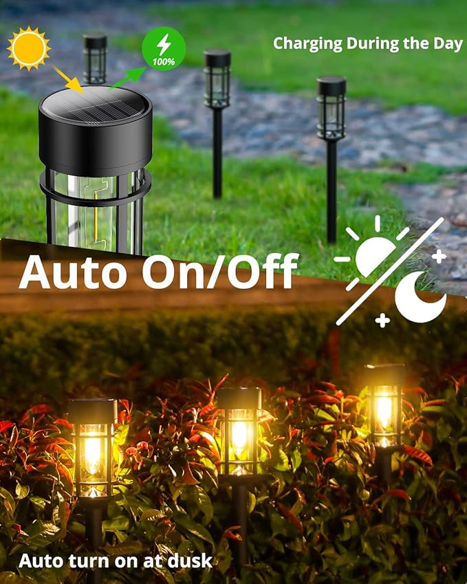 Solar Lights Outdoor Waterproof, 8 Pack Solar Pathway Lights - Image 5