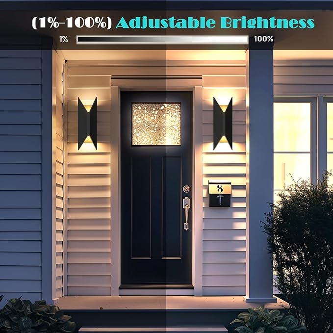 LED Up and Down Lights Outdoor Wall Lights, 5-Color Temperature Waterproof - Image 3