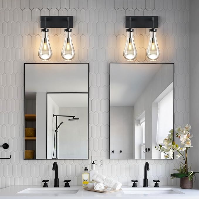 Raindrop Wall Sconces Black Crystal Sconces Wall Decor Modern Brass Lighting - Image 4