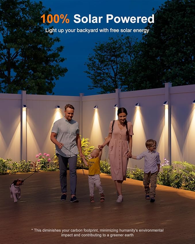 12 Pack Solar Powered Fence Lights Outdoor Waterproof - Image 6
