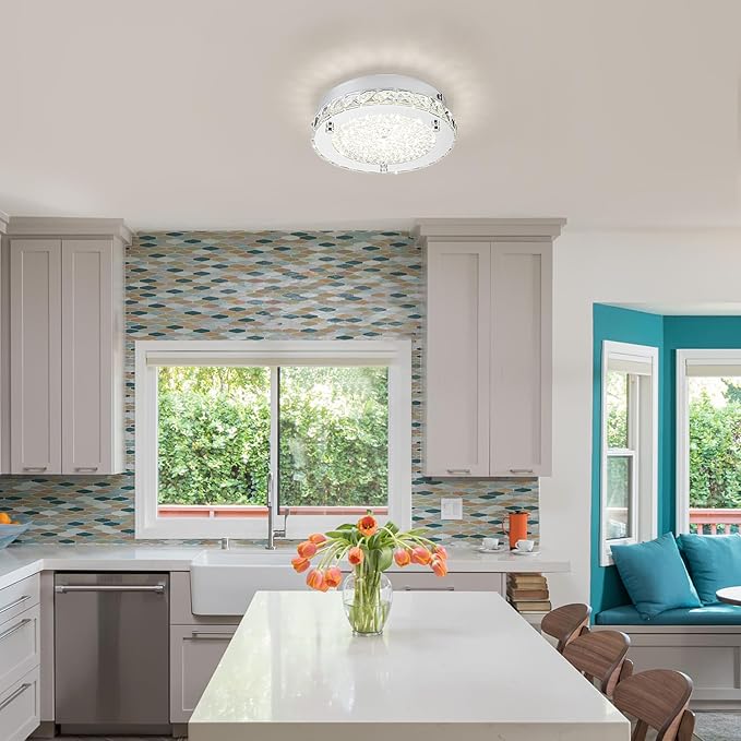 Modern Crystal Flush Mount LED Ceiling Light - Image 4