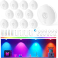 Rechargeable Puck Lights with Remote, 12 Pack Magnetic Under Cabinet Lighting by Yiliaw