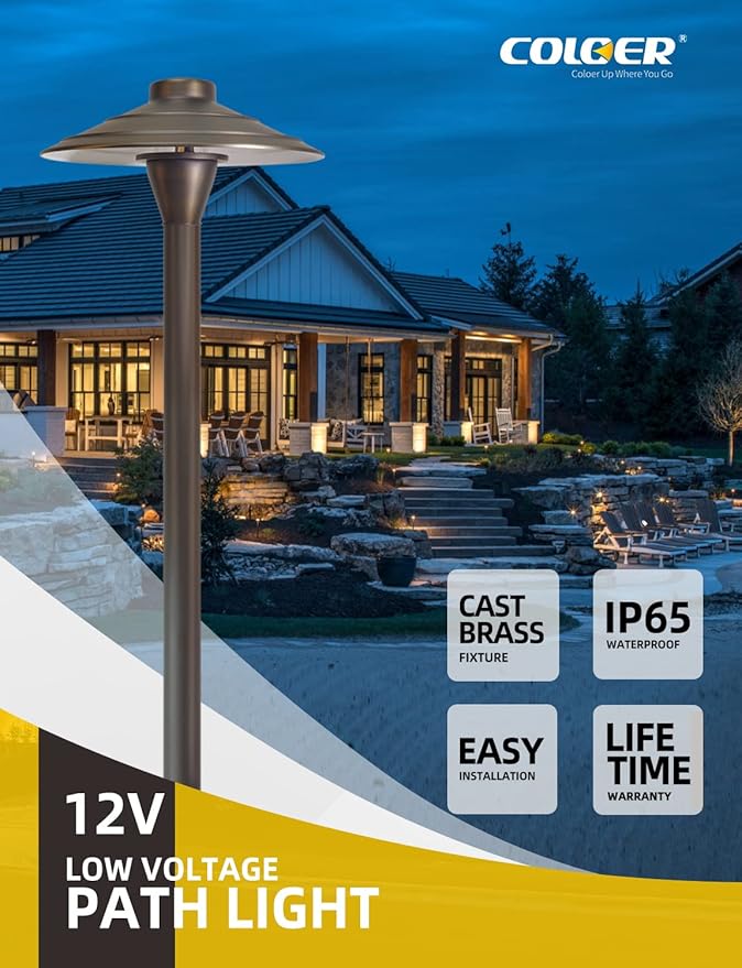 COLOER Brass Low Voltage Walkway Lights - Image 2
