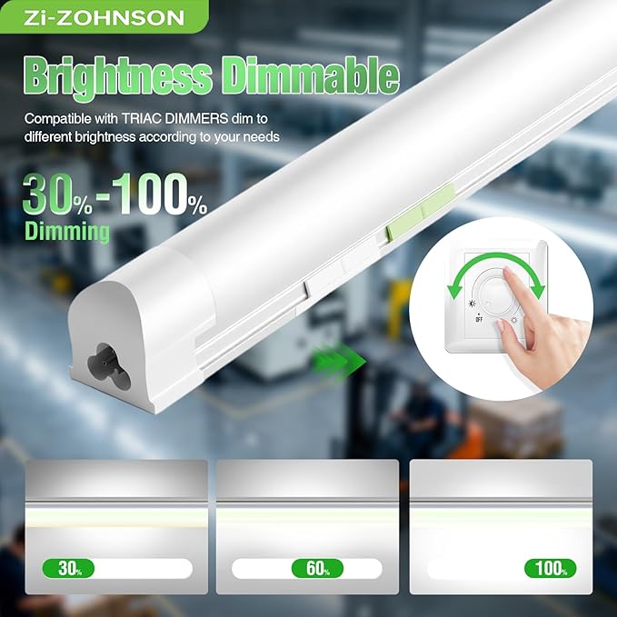 6 Pack Dimmable 4FT Led Shop Lights, 30W 3900LM 3000-6500K Tunable, T8 Light - Image 5