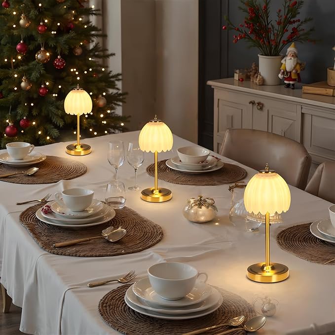 Tulip Table Lamp with 5000mAh Battery & Touch Control, Small Cordless Table - Image 6