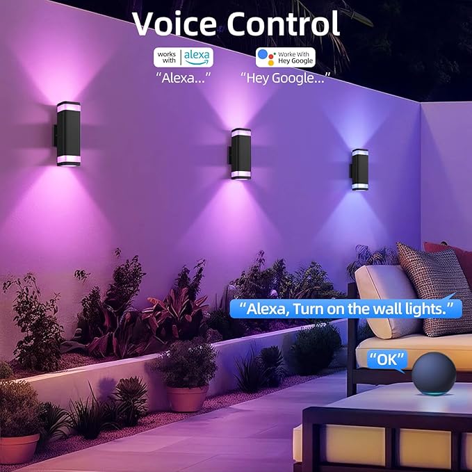 SHIMR Smart RGB Outdoor Wall Light, WiFi App Control Color Changing Up Down - Image 3