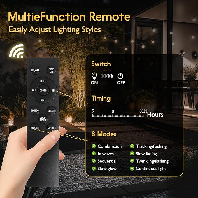 Outdoor String LED Patio Lights - 100Ft 30M Outside Waterproof Light - Image 3