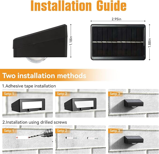 Solar Lights Outdoor, 3-Color Solar Fence Lights, Solar Lights Outdoor - Image 6