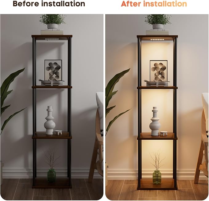 3-Pack Under Shelf Lighting for 3 Tier Floor Shelves, Ultra-Bright Square10 - Image 4
