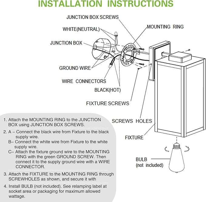 hykolity Outdoor Wall Lantern, Waterproof Exterior Wall Sconce Light Fixture - Image 7