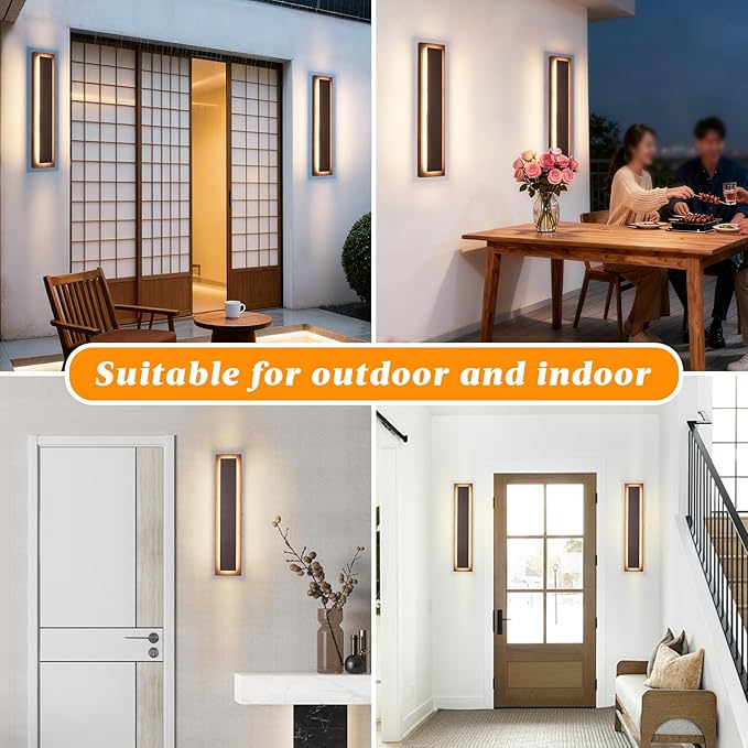 23.6 in Long Outdoor LED Wall Lights, Modern Exterior Garage Wall Light - Image 6
