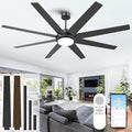 72 Inch Ceiling Fans with Lights and Remote APP Control, Outdoor Indoor Black by StayCoolShineBright