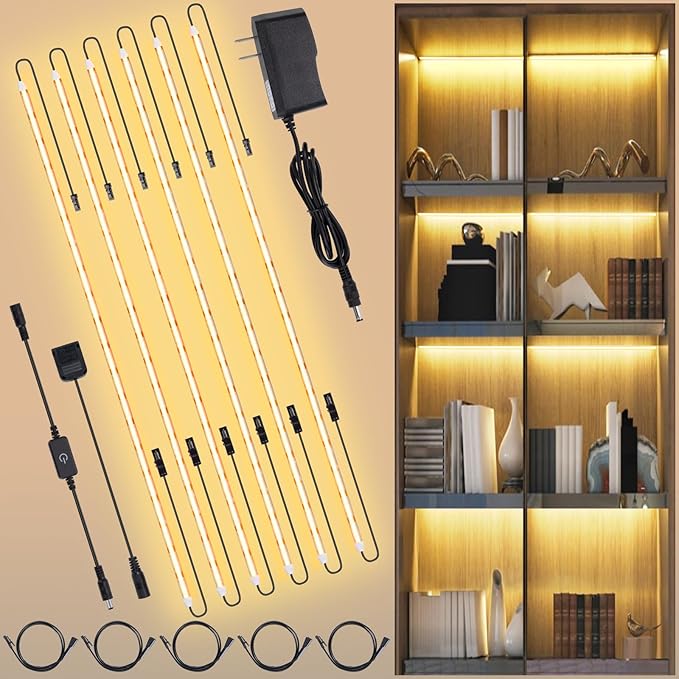 JUSJUBR Shelf Lights, Warm White 3000K, LED Under Cabinet Lights by Jusjubr