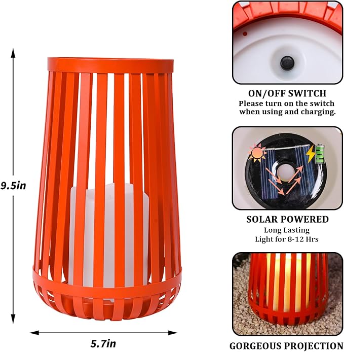 Afirst Solar Lanterns Outdoor, Candle Solar Lights Waterproof Decorative - Image 6