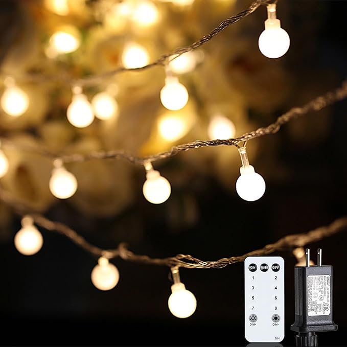 Globe String Lights, 59 Ft 100 LED Christmas Lights by JOLYMOLY