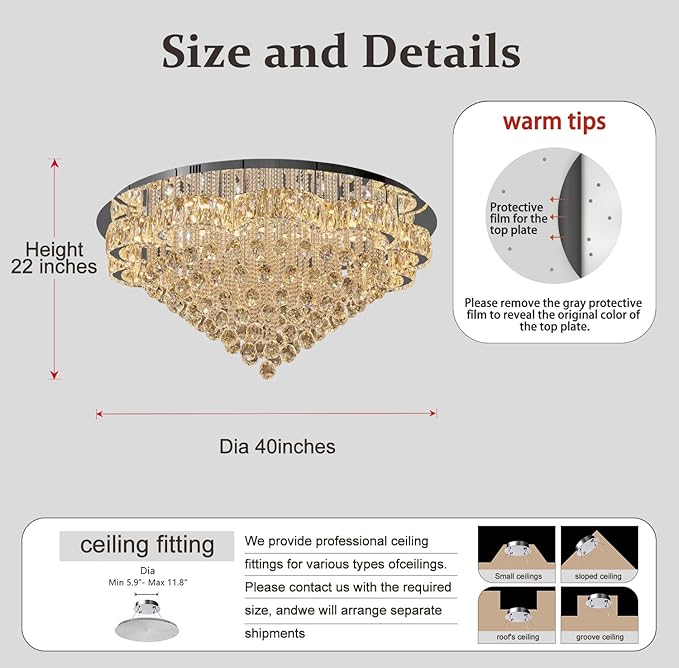 Flashing God W40inches Modern Chandeliers - Image 2