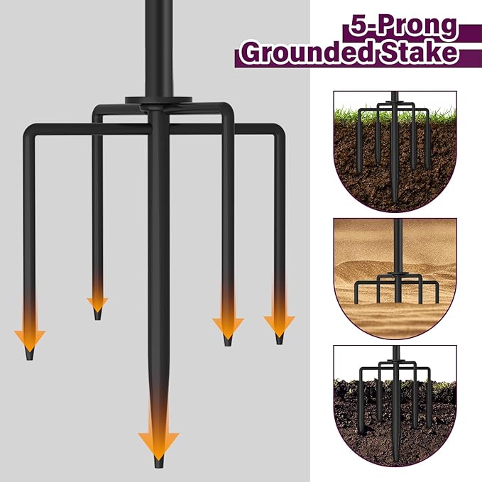 6-Pack Garden Metal Torches, 16 oz Heavy-Duty Outdoor Torch Lights - Image 4