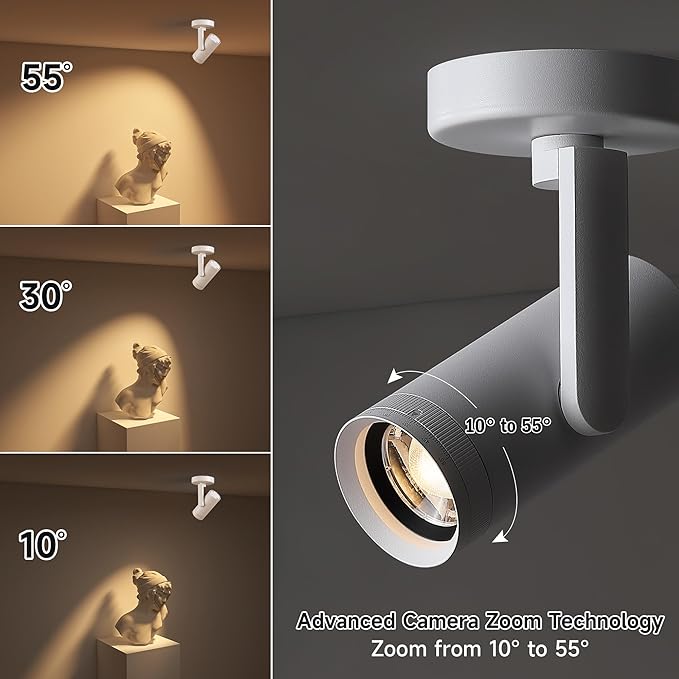 12W LED Dimmable Zoomable Ceiling Spotlight Indoor – Adjustable Surface Mount - Image 2