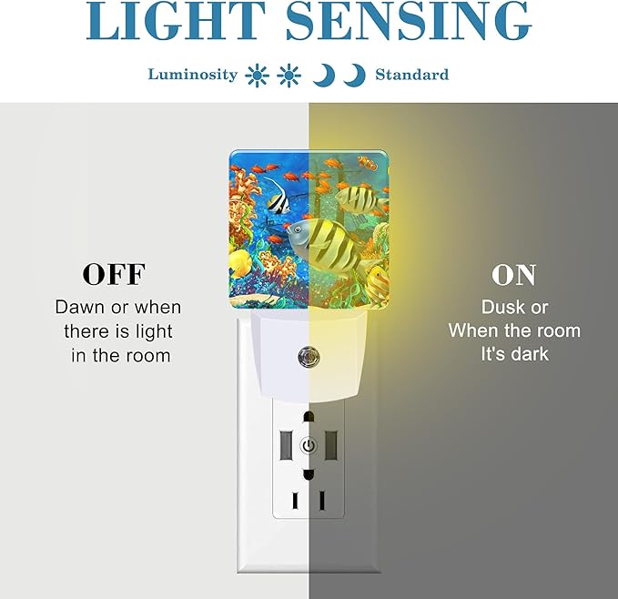 Cartoon Colorful Underwater World Night Light Plug into Wall - Image 2