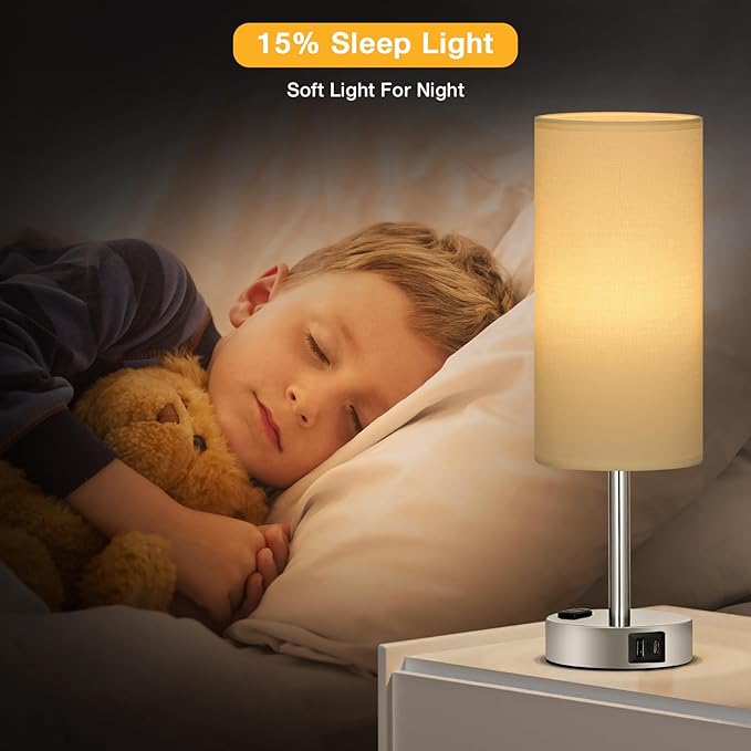 White Touch Nightstand Lamps Set - Image 6