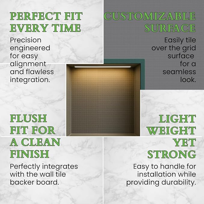 LED Light Shower Niche, Tile-Ready - Image 2
