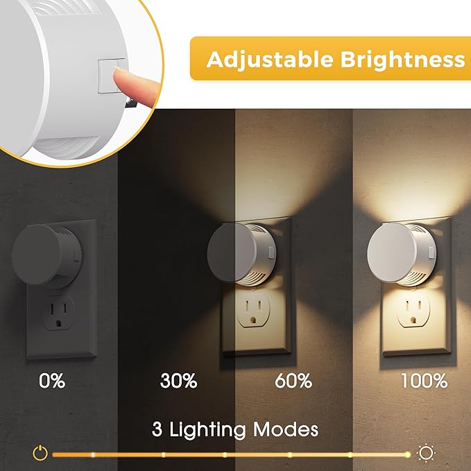 L LOHAS LED Night Lights Plug into Wall, Brightness Adjustable, 3000K Warm - Image 3