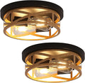 2 Pack Close to Ceiling Light Fixtures, 2-Light Indoor House Flush Mount by Doxvieze