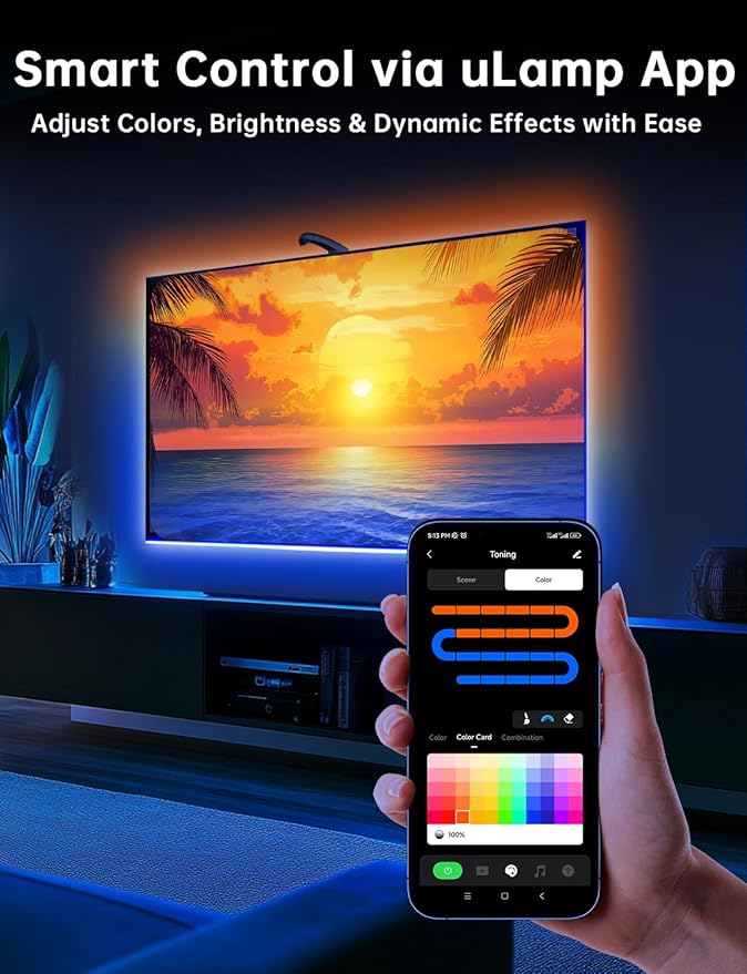 FFJ TV LED Backlight with Sensor, 14.7ft Cuttable RGB Lights That Change with TV - Image 5
