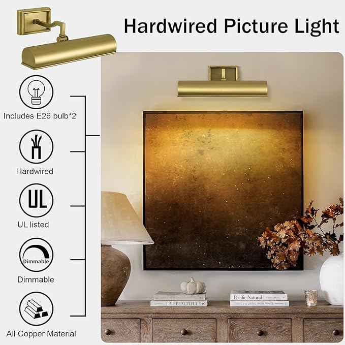 Picture Light 12" Brass Picture Lights - Image 4