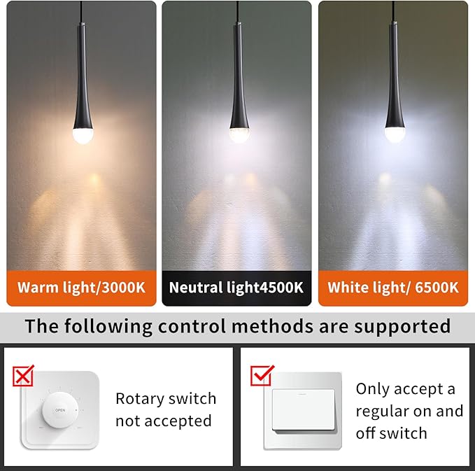 3 Pack Modern Black LED Pendant Light, Kitchen Island Ceiling Hanging Lights - Image 3