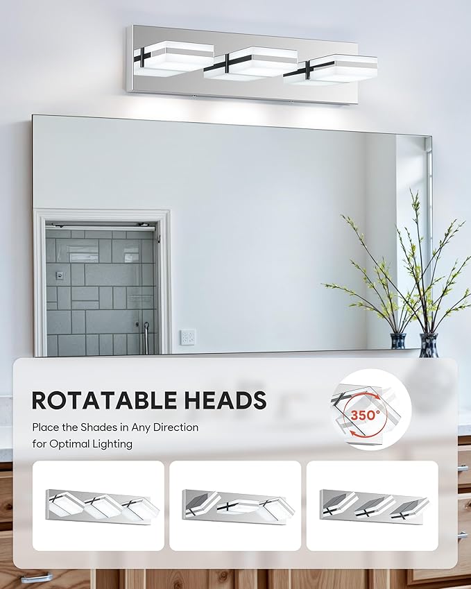 VONLUCE Bathroom Vanity Light Fixture, 3-Light Modern LED Vanity Lights - Image 3