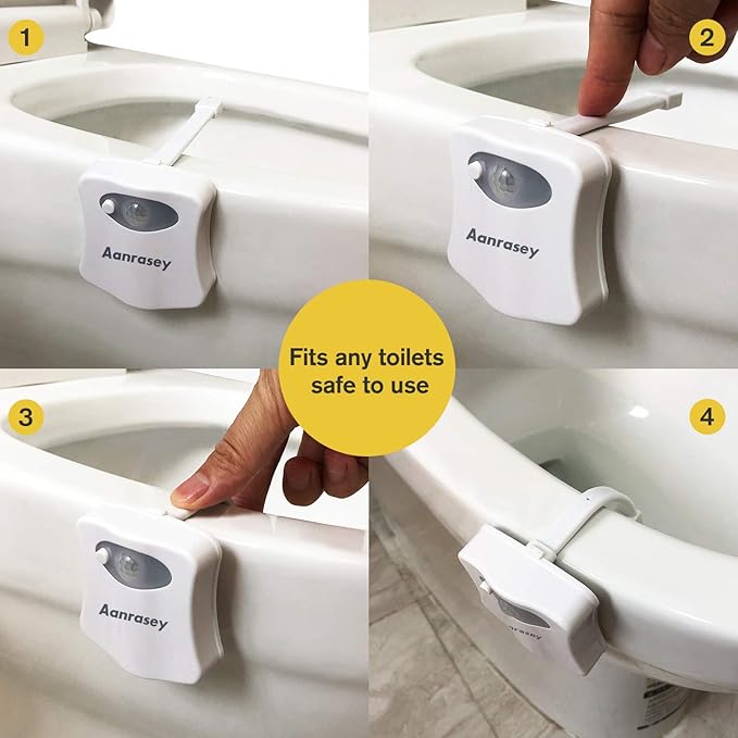 Toilet Night Light, Toilet Bowl Light, Motion Sensor Activated LED Night Light - Image 7